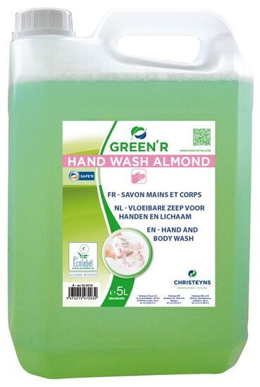 GREEN R HAND WASH ALMOND 5L - ECOLABEL LE BIDON DE 5L