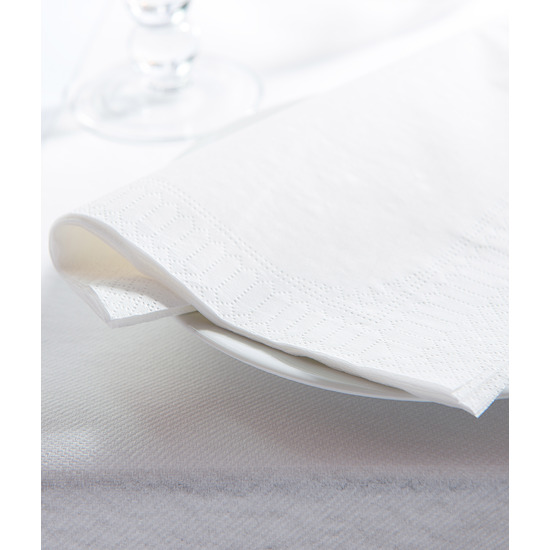 SERVIETTE BLANCHE 40X40-2P LE CARTON DE 1800
