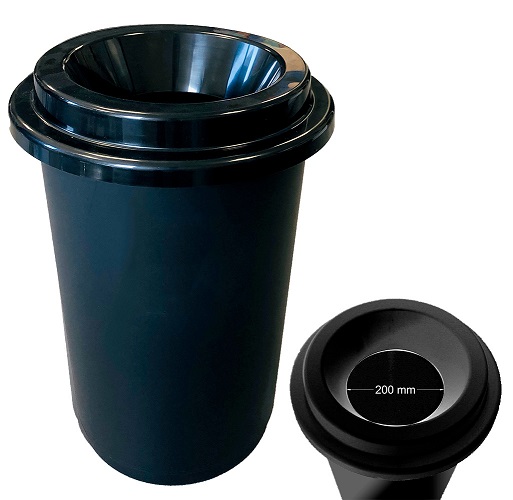 POUBELLE DONUTS NOIR 50L - UNITE